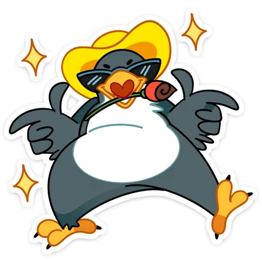 дэб пингвин, пингвин царь, радостный пингвин, мультяшный пингвин, пингвин мультяшки шляпе