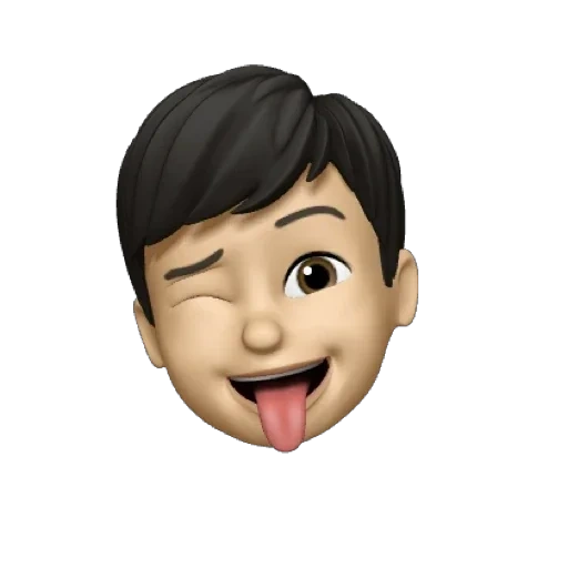 cara, asiático, memoji, cutemoji, niño conmemorativo