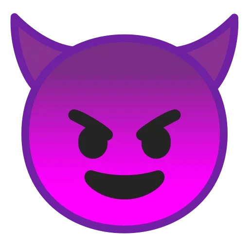 emoji, im purple, злой смайлик, смайлик демона, дьявол смайлик