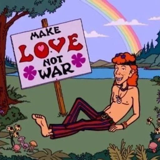 hippie, latar belakang hippie, hippie art, gaya hippie, make love not war