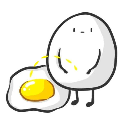 œufs, œufs brouillés, oeufs au plat, oeufs de dessin animé, oeufs brouillés pour le petit déjeuner