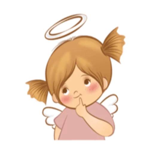 little girl, children, little angel, little angel pattern, angels pray on a white background