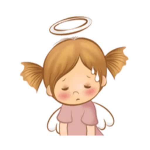 menina, criança, anjo, padrão de anjinho, ilustração fofa