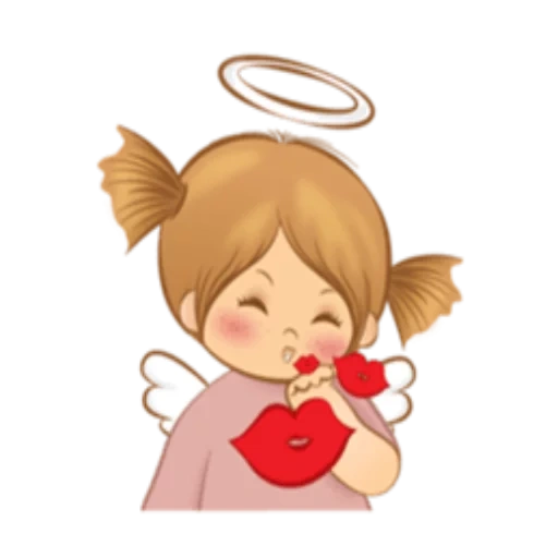 little girl, splint, little angel, cupid pattern, heart-shaped angel