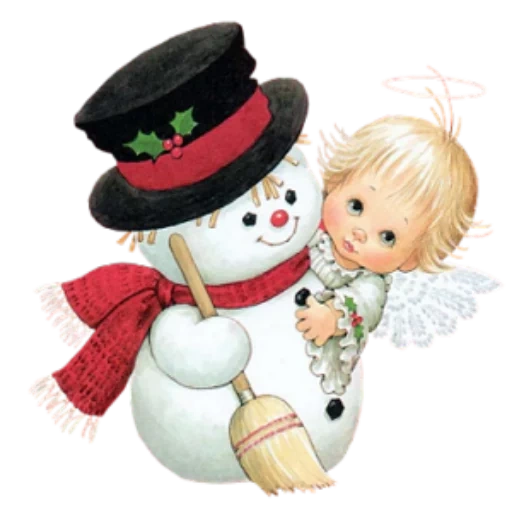clipart snowman, illustrations nouvelle année, les bonhommes de neige des anges du nouvel an, angels ruth morehead christmas, contexte transparent du nouvel an angel