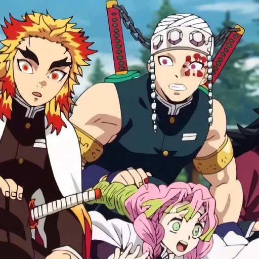 anime, rengoku, rengoku kyojiro, pilares de dissecação de lâmina de anime, demônios de corte da lâmina de anime 1ª temporada