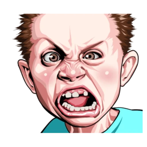 angry, angry face, funny face, angry child, angry cartoon