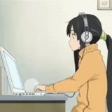 ide anime, manga anime, karakter anime, anime di komputer, anime duduk di komputer