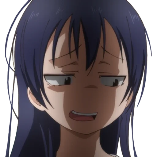 anime, diagram, wajah anime, tangkapan layar anime umi, tidak suka anime