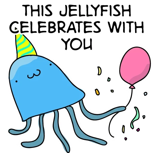 octopus mem, honey medusa, jellyfish divertente, disegno medusa, testo inglese