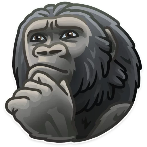 gorila, gorila tim, símbolo de goril, gorila de mono, goril con un club de dibujo