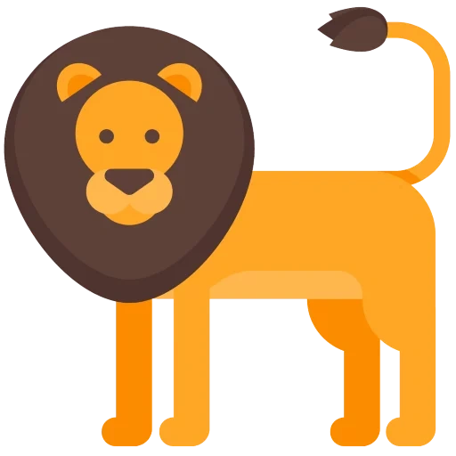 león plano, bandeja de león, vector lev, icono de león, pequeña sartén de león