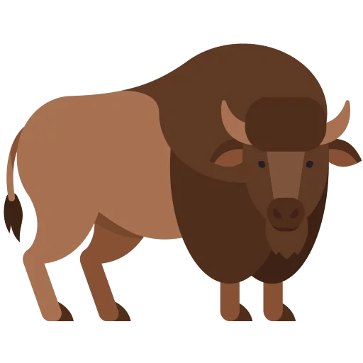 bull, zubble vector, brown bull, bison icon ang, bull illustrator