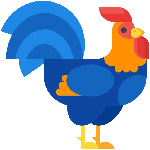 coq d'enfants, coq bleu, clipart rooster, le coq jaune bleu, poulet de poulet coq set thématique