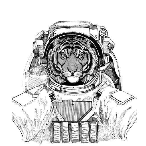 tiger astronaut, disegno di suptry, gatto al disegno della spaziale, metrica di astronauta di tigre, disegno di spazi per cani