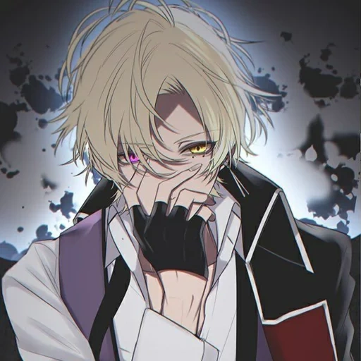 парни аниме, аниме парни, арты аниме парней, thanatos night лиам, diabolik lovers dark fate коу муками