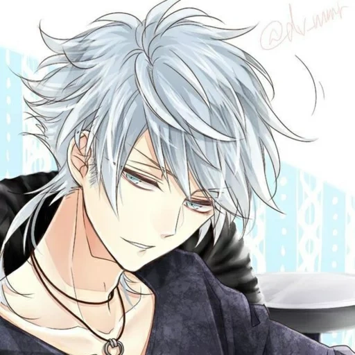 anime boy, anime boy, gray-haired cuckoo, a grey-haired fellow, anime boy with gray hair