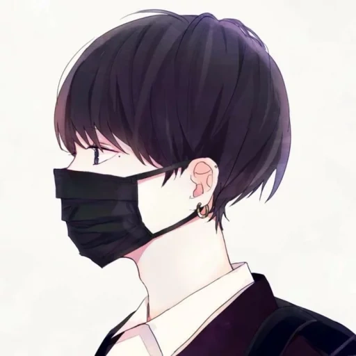 figure, anime boy, anime amino people, cute cartoon boy, anime male black mask