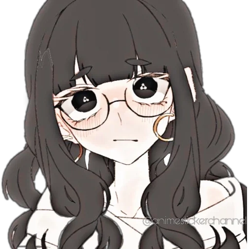 figure, lunettes animées, images animées, personnages d'anime, anime girl muet