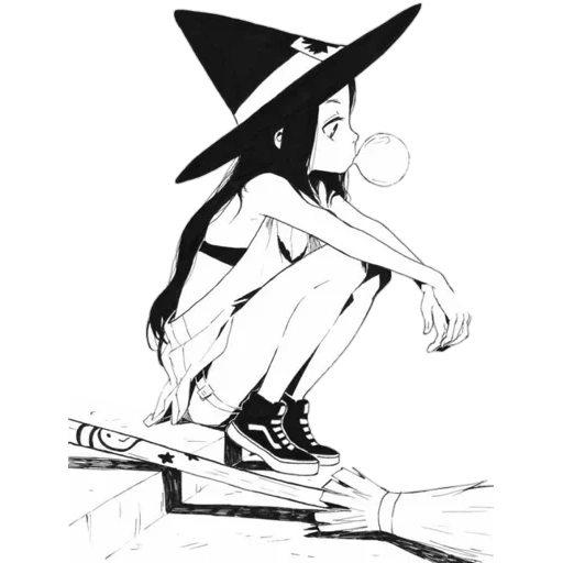 witzige skizze, witcher zeichnung, hexe mit einem bleistift, hexenfärben, hexenzeichnung mit einem bleistift