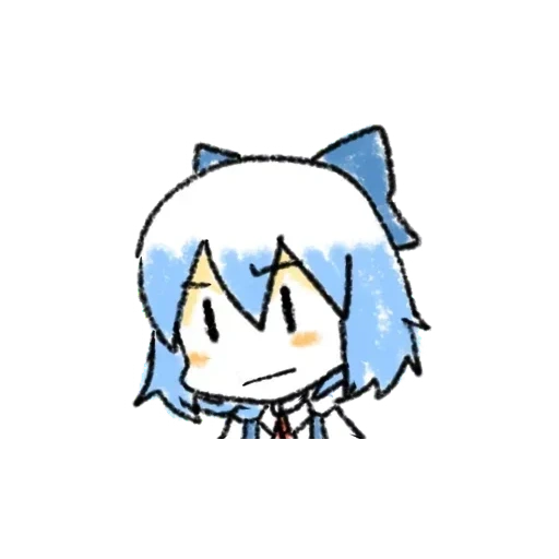 anime, cirno scrolla le spalle, l'anime è divertente, emoticon anime, touhou hisoutenoku