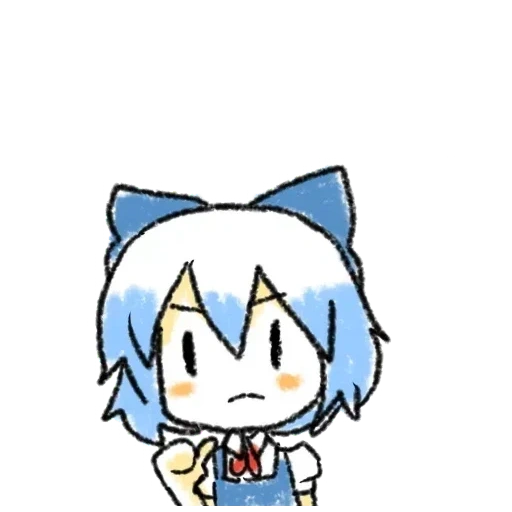 аниме, cirno shrug, аниме смайлики, touhou hisoutensoku, cirno don't give up i believe in you