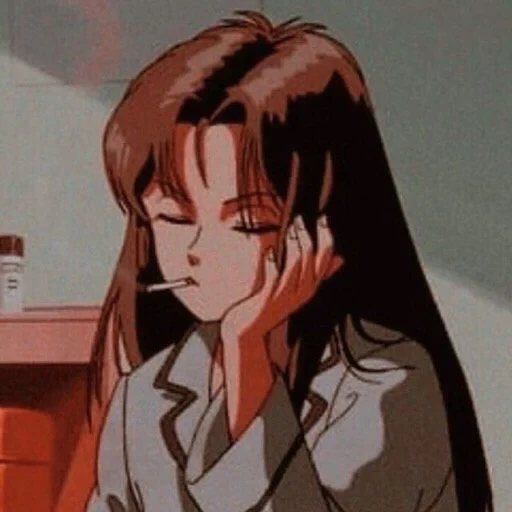 figure, anime girl, cartoon characters, aesthetic 90 x animation, anime girl sadness