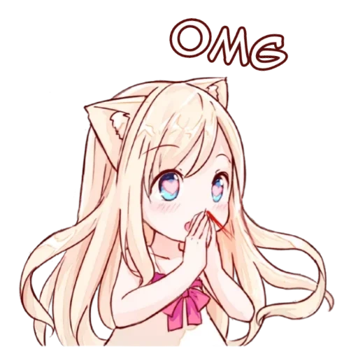 nekomimi mia, некомими мия стикеры, котик тян телеграм, telegram sticker, некомими миа стикеры