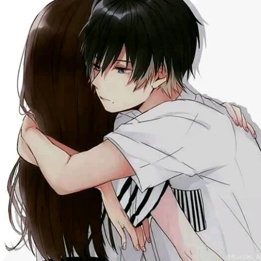 anime couples mignons, aima vapres, dession, rock anime hugs, en couple en un couple