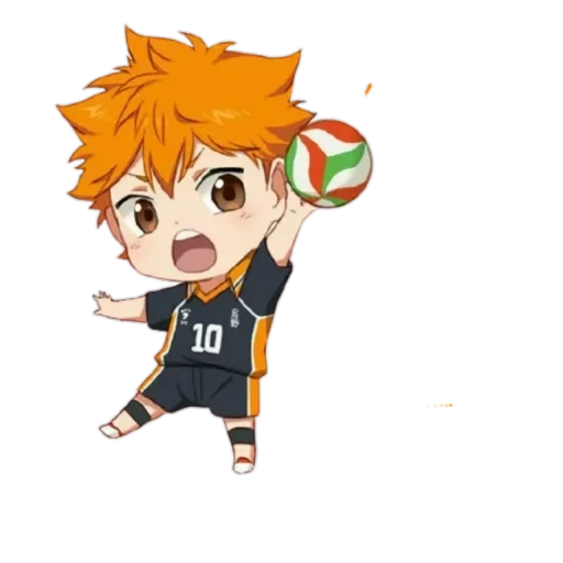 red cliff volleyball, hinata volleyball, haiku ushinata chibi, hinata chibi volleyball, volleyball anime personnage