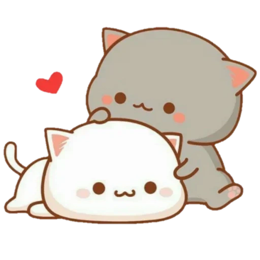 gambar sayang itu lucu, kawai chibi kucing tg, gambar kucing lucu, love cats kawaii, kawaii kucing pasangan