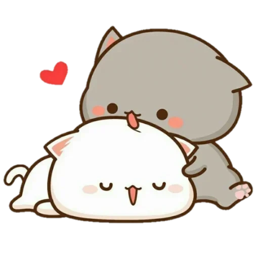 kitty are nice, kitty chibi kawaii, drawings of cute cats, kawaii cats a couple, kawaii cats love baby