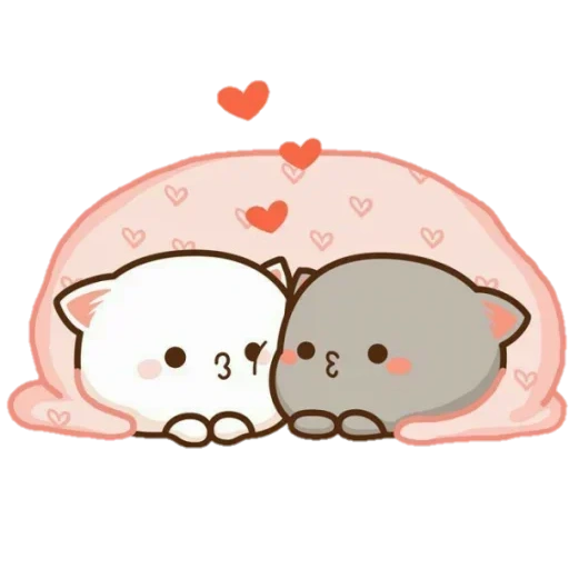 gambar sayang itu lucu, gambar nyastic yang indah, kucing kawaii yang cantik, kawaii kucing pasangan, kandang kawai chibi love