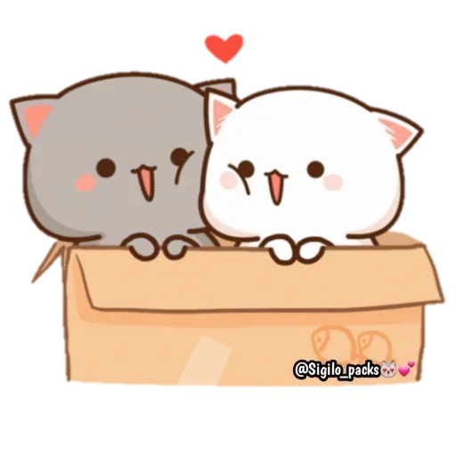 gatos kawaii, cartun kat chibi, gato de melocotón mochi, lindos dibujos de gatos, mochi mochi durazno gato