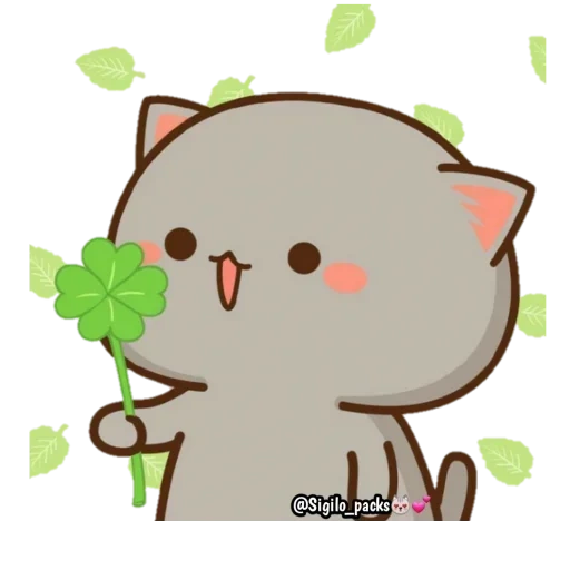 chibi lindo, gatos lindos, gato kawaii, gato de melocotón mochi, lindos dibujos de kawaii
