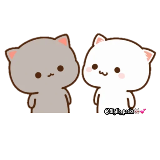 kucing chibi, kucing kawaii, gambar kucing lucu, kawaii kucing pasangan, kandang kawai chibi love