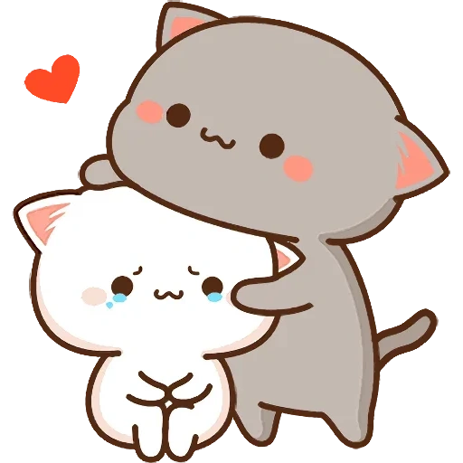 kitty chibi kawaii, encantadores gatos kawaii, kawaii cats love, kawaii gatos una pareja, kawaii gata un par de tg