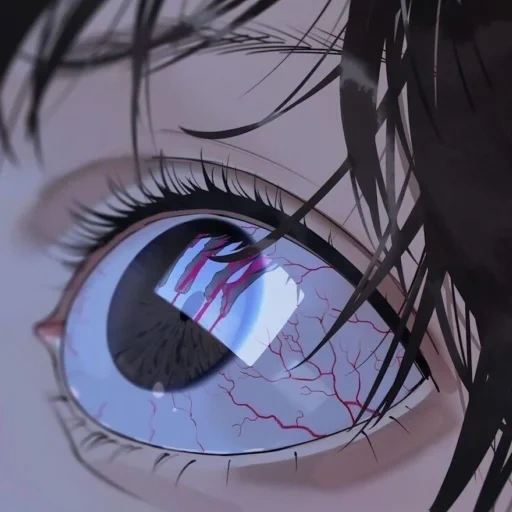picture, anime's eyes, manga's eyes, aesthetics of the eye of anime, the tired eyes of anime