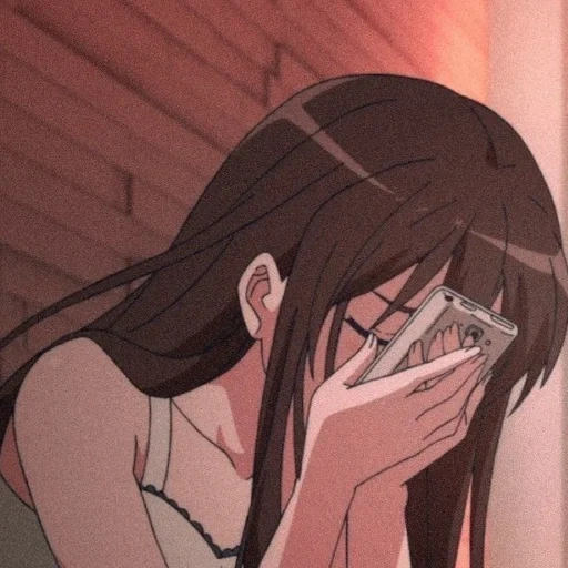 аниме, рисунок, anime девушки, аниме грустные, грустные аниме рисунки