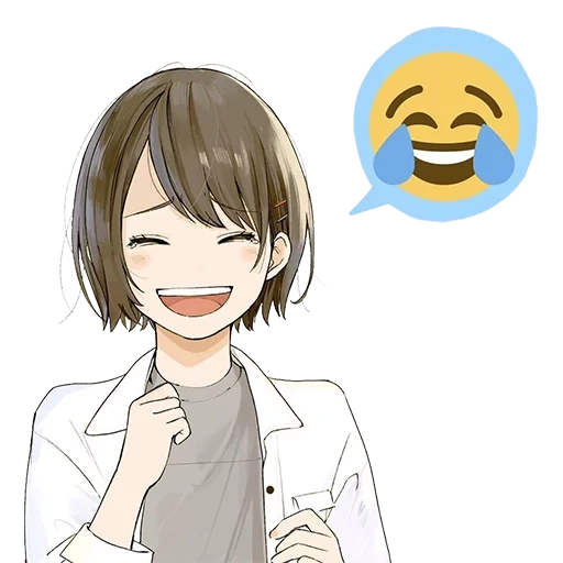 sorriso d'arte, gli anime sorride, emoticon anime, le emozioni degli anime sorridono, emoji anime girl