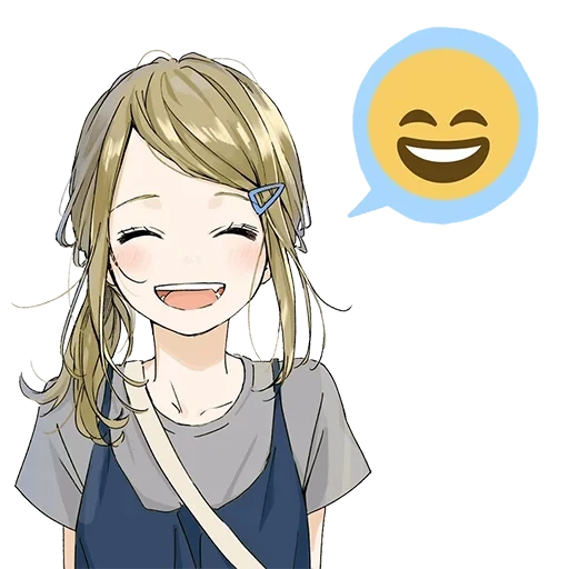 immagine, sorriso anime, emoticon anime, anime chan sorride, smiley anime girlfriend