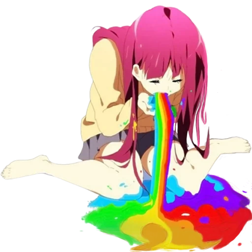 picture, rainbow anime, anime drawings, anime girl