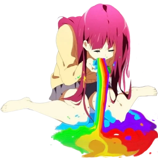 bild, regenbogenanime, anime zeichnungen, anime frau