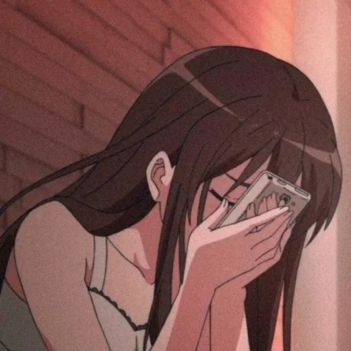 аниме эстетика, аниме грустные, аниме арты грустные, плачь аниме эстетика, грустная аниме девушка