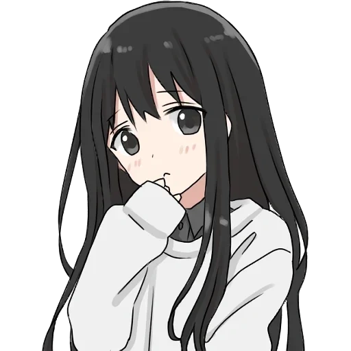 anime, gambar, anime chan, gadis dengan rambut hitam panjang