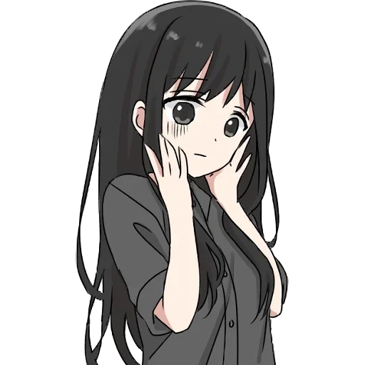 рисунок, аниме тян, мио акияма, girl with long black hair