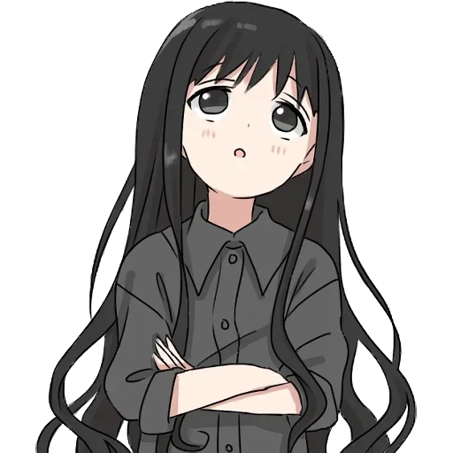 dia, animação, figura, anime, girl with long black hair