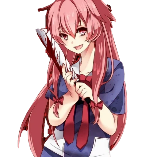 anime yuno, juno hasan, anime yandere, anime yuno gasai, yuno gasai render