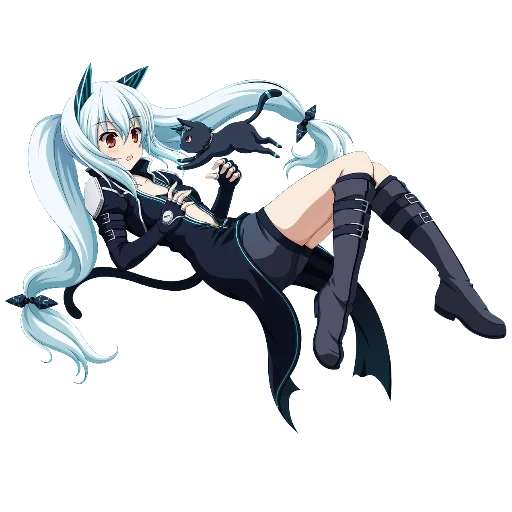 anime some, anime nyashka, anime cat, hagane miku hagan miku, anime girl cats with long hair