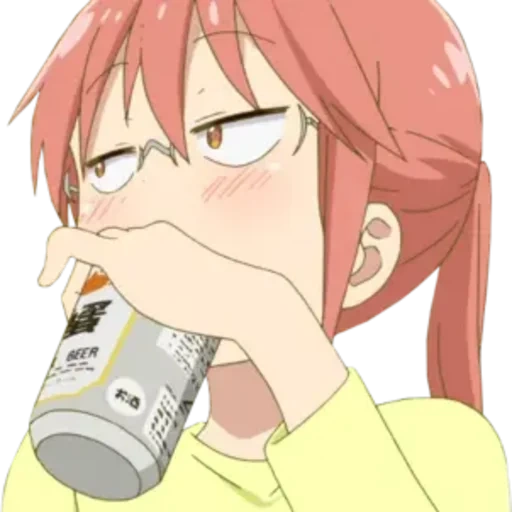 kobayashi chan, anime kobayashi, minori kobayashi, kobayashi san cerveza, kobayashi san sonríe